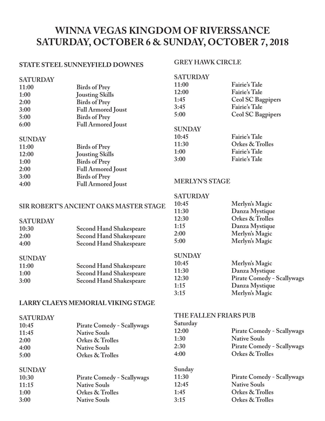 Riverssance Schedule 1